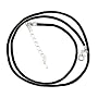 Necklace Cord For Pendants - D39 - Black Silk / Satin - 16" + 2" Extension Chain ~ Silver Tone Ends