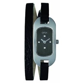 Opex - 390C1 - Ballerine - Montre Femme - Quartz Analogique - Cadran Noir - Bracelet Cuir Noir