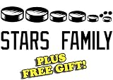 8.5" x 3.5" Stars Hockey Family Vinyl Sticker Decal [Die-cut, White] + with Free Hockey Pencil