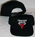 Chicago Bulls Black Adjustable Plastic Snap Strap Back Hat / Cap