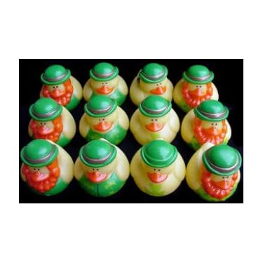 One Dozen 12 Irish St Patricks Day Rubber Ducks