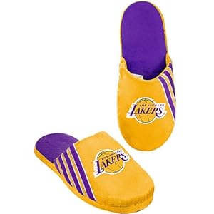 NBA 2012 Team Stripe Big Logo Slippers (Los Angeles Lakers, Extra Large 12-13)
