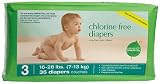 Seventh Generation Chlorine Free Baby Diapers, Stage 3 (16-28 Lbs.), Case of 140 Diapers