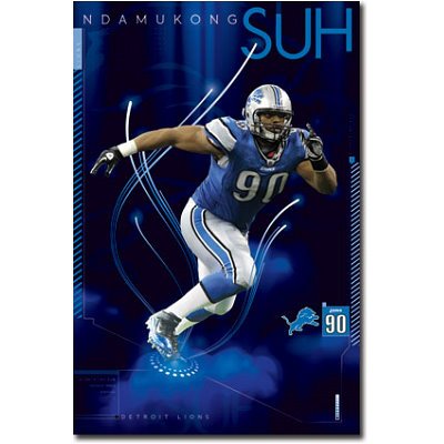 (22x34) Detroit Lions Ndamukong Suh Sports Poster Print