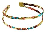 L. Erickson USA 1/4 Double Skinny Ultra Comfort Headband - Floral Fan Olive Silk Print