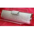 Silver Diamante Evening bag Clutch Purse Party Wedding