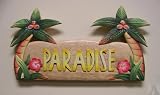 Palm Tree Beach Paradise Wall Art Sign Indoor Outdoor