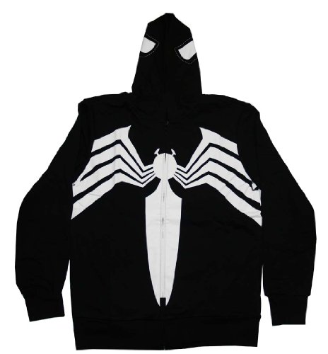  Spider-Man Venom Logo Marvel Comics Costume Uniform Zip Up Hoodie Sweatshirt