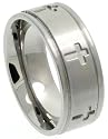 Titanium 8 mm (5/16") Satin finish Band with Crosses All Around