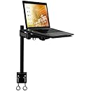 Mount-It! MI-3352LT Laptop Notebook Desk Stand Mount, Full Motion Height Adjustable Holder, Articulating Vented Platform for Cooling, Fits up to 17 Inch Computers, Clamp Mounting, 22 Lb Capacity Black