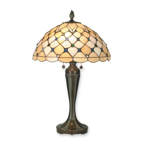 Dale Tiffany TT70729 St Moritz Table Lamp Fieldstone and Art Glass Shade