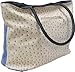 Femina Two-Tone Faux Embossed Ostrich Tote Shoulder (Tan/Blue) with a NutriChart