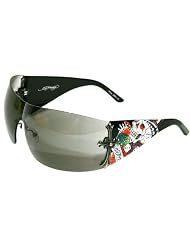 ED HARDY EHS 008 EHS008 BRAD BLACK PLASTIC SHIELD CRYSTAL SUNGLASSES SHADES by Ed Hardy