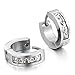 Men,Women's Stainless Steel Stud Hoop huggie Earrings CZ Silver Charm Elegant (with Gift Bag)