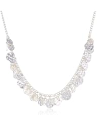 Nine West "In The Groove" Silver-Tone Textured Frontal Shaky Necklace, 16"+2" extender