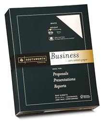 Southworth Fine Business Paper, 25% Cotton, 20 lb, White, 500 Sheets (403C)