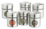 Set 6 Stainless Steel Spice Jars