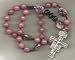 Anglican Prayer Beads of Pink Rhodochrosite, St. Francis Cross