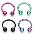 PIERCE ME (4pcs) Horseshoe Circular Assorted Color 16G 5/16