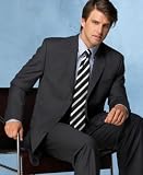 Calvin Klein 3-Button Blue/Grey Wool Jacket