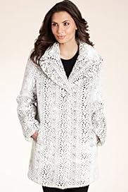 Faux Fur Snow Leopard Print Coat