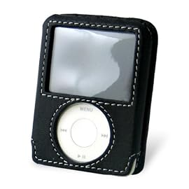 PDAIR レザーケース for iPod nano(3rd Gen) ネックストラップ付 スリーブタイプ(ブラック) PALCIPDN3NS/BL