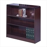 IMAGE OF Safco 3-Shelf Radius-Edge Veneer Bookcase, Walnut