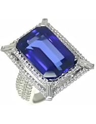 18K White Gold Tanzanite and Diamond Ring -- LIFETIME WARRANTY