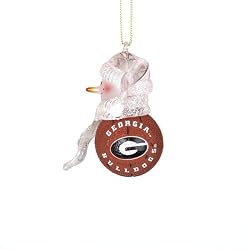 Georgia Bulldogs NCAA Acrylic Basketball Snowman Ornament (2.50)"