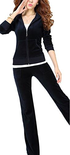 Gabbriell Women'S Velour Hoodie+Pant Tracksuit Sport Sweat Suit Set 2 Pcs