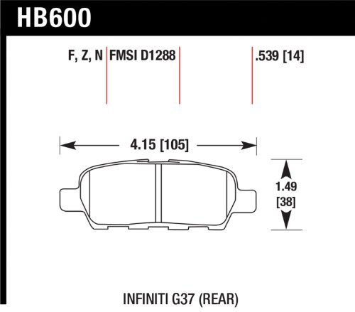 Hawk Performance HB600F.539 HPS Performance Ceramic Brake Pad On Sale