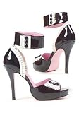 4 inch D'Orsay Sandal Women's Size Shoe With 1 inch Platform, and Velcro Ankle Cuff