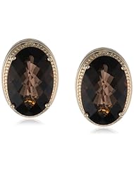 Yellow Bronze Smoky Topaz Brown Earrings