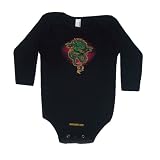 Edgy Tattoo Dragon Baby Outfit Black Long Sleeve