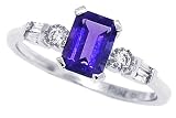 1.19ct Emerald Cut Amethyst Diamond Ring in 10kt White Gold-5
