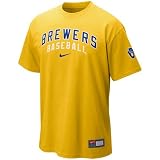 Nike Milwaukee Brewers Gold MLB 2010 Practice T-shirt