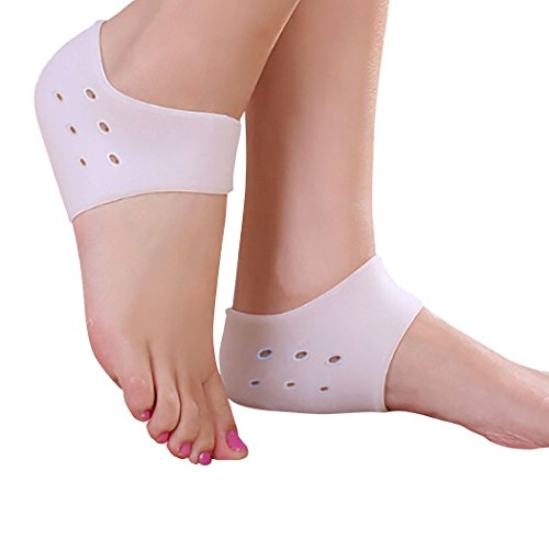 FootMatters Silicone Soft Gel Heel Protector Cushion Pad Wrap - Medical Grade Silicone Gel - Reduce Heel Shock Helping Prevent Heel Bone & Joint Pain - Prevent Painful Irritation, Blisters & Calluses - 1 pair