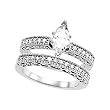 14K White Gold Diamond Wedding Set Semimount - 0.45 Ct. - CENTER STONE NOT INCLUDED