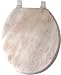 OFF WHITE MARBLEIZED LOOK MOLDED WOOD STANDARD ROUND TOILET SEAT