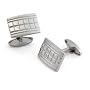 Colibri Gruve Cufflinks Polished Squares with Brushed Stainless Steel Lines