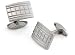 Colibri Gruve Cufflinks Polished Squares with Brushed Stainless Steel Lines