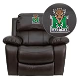Flash Furniture Marshall University Thundering Herd Embroidered Brown Leather Rocker Recliner