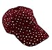 Glitzy Game Sequin Trim Baseball Cap in 21 Assorted Colors - Maroon
