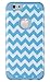 DandyCase iPhone 6, 2in1 Hybrid High Impact Hard Blue & White Chevron Pattern + Silicone Case Cover for Apple iPhone 6 (4.7