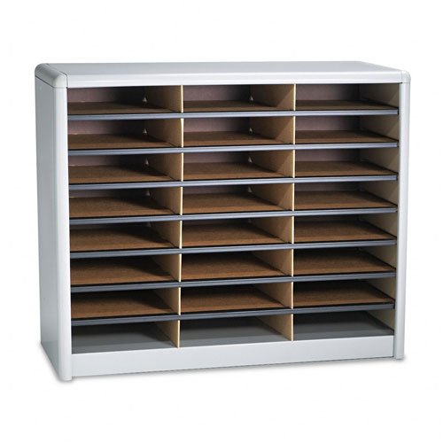 Safco : Stee/lFiberboard Literature Sorter, 24 Sections, 32 1/4 x 13 1/2 x 25 3/4, Gray -:- Sold as 2 Packs of - 1 - / - Total of 2 Each