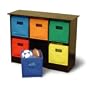 RiverRidge Kids 6 Bin Storage Cabinet, Espresso