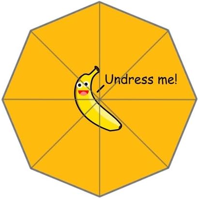 POOKOO "Undress Me" Yellow Banana Pattern Personalized Custom Foldable Umbrella