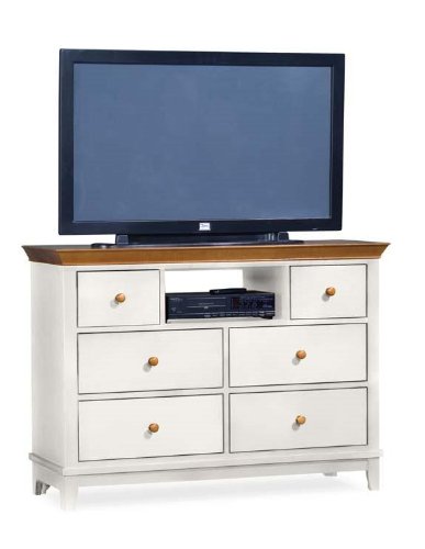 Entertainment Center-White With Maple Top