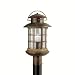 Kichler Lighting Kichler 9962RST Rustic 1-Light Outdoor Post Lantern, Rustic Finish over Solid Brass with Clear Beveled Glass Panels