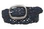 Womens Braided Woven Genuine Leather Belt Size: L/XL - 45 END-TO-END Color: Navy